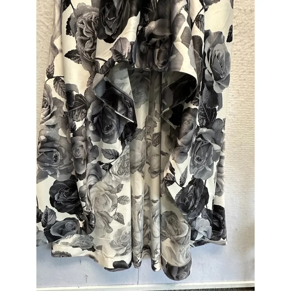 Speechless High Low Floral Gown Black Bodice White Rose Skirt 3 Whimsigoth Fairy